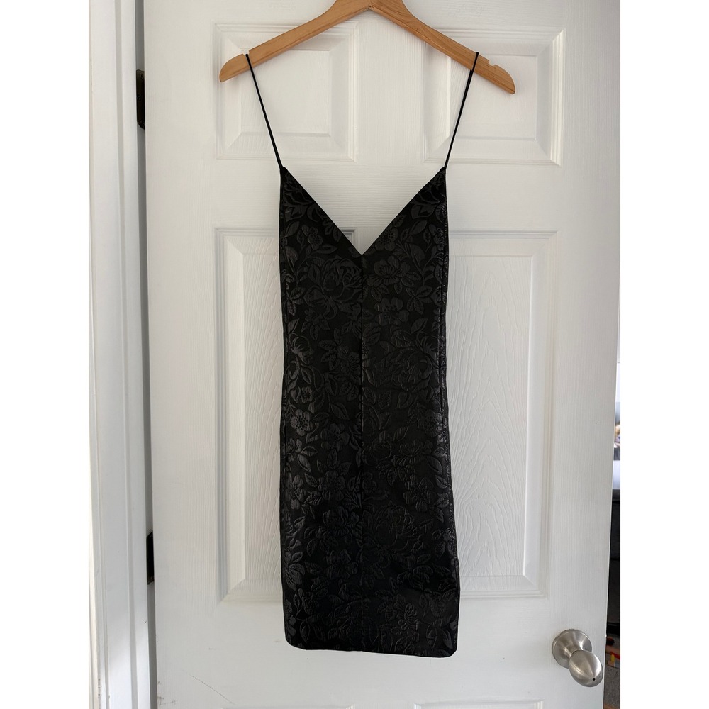 Alice and Olivia Black Metallic Floral‎ Cocktail Dress
